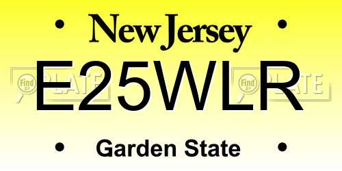 E25WLR New Jersey License Plate