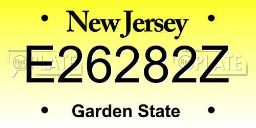 E26282Z New Jersey License Plate