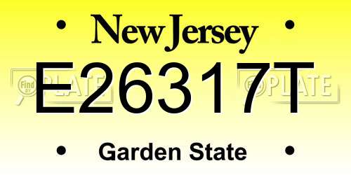 E26317T New Jersey License Plate