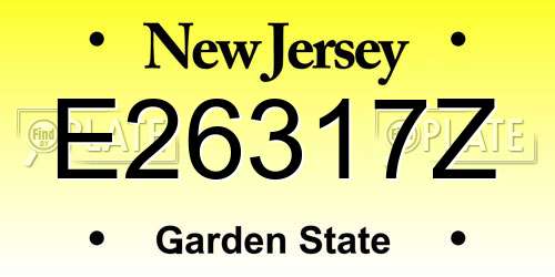 E26317Z New Jersey License Plate