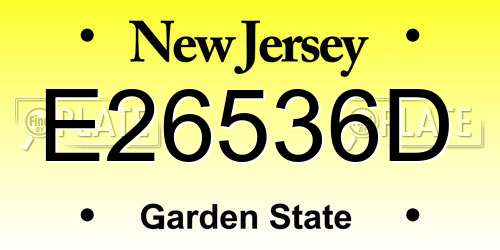 E26536D New Jersey License Plate
