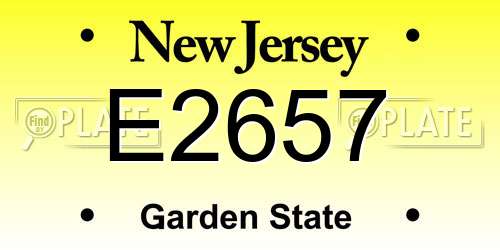 E2657 New Jersey License Plate