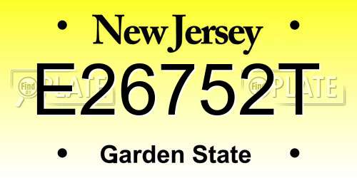 E26752T New Jersey License Plate
