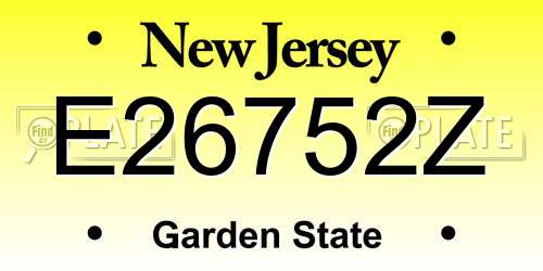 E26752Z New Jersey License Plate