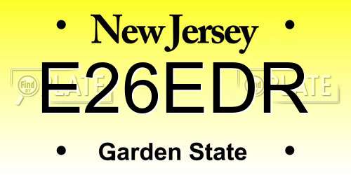 E26EDR New Jersey License Plate
