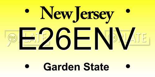 E26ENV New Jersey License Plate