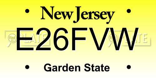 E26FVW New Jersey License Plate