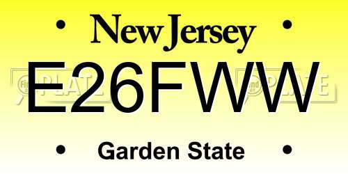 E26FWW New Jersey License Plate