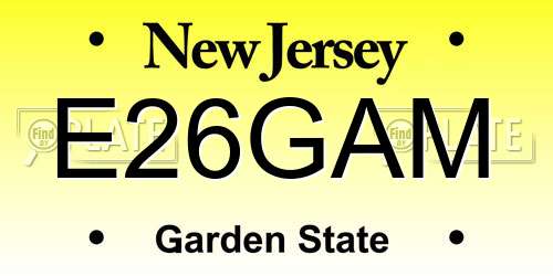 E26GAM New Jersey License Plate
