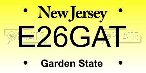 E26GAT New Jersey License Plate
