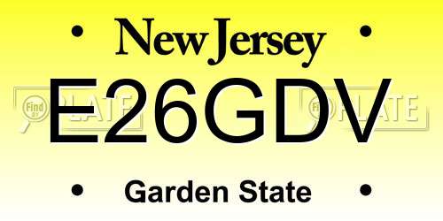 E26GDV New Jersey License Plate