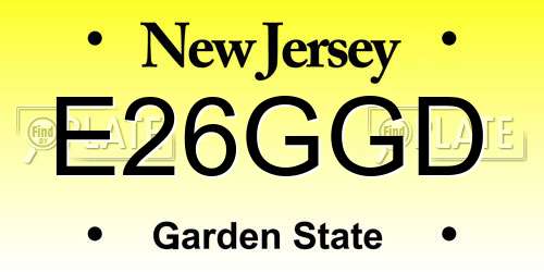 E26GGD New Jersey License Plate