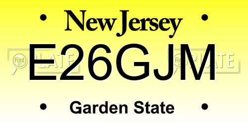 E26GJM New Jersey License Plate