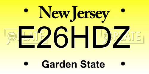 E26HDZ New Jersey License Plate