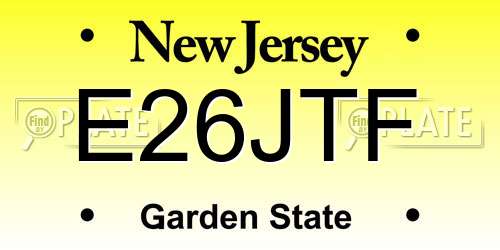 E26JTF New Jersey License Plate