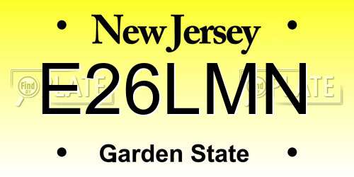 E26LMN New Jersey License Plate