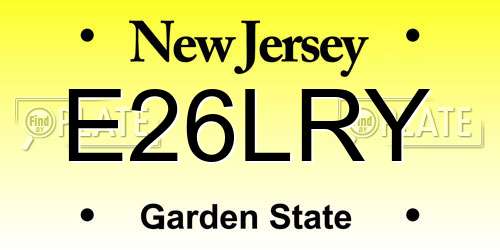 E26LRY New Jersey License Plate