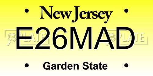 E26MAD New Jersey License Plate