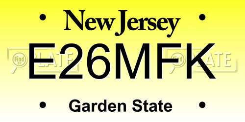 E26MFK New Jersey License Plate