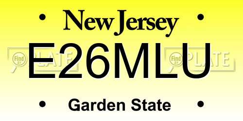 E26MLU New Jersey License Plate