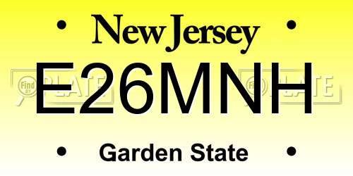 E26MNH New Jersey License Plate