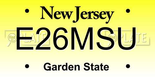E26MSU New Jersey License Plate
