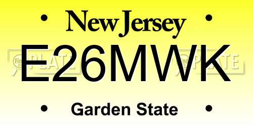 E26MWK New Jersey License Plate