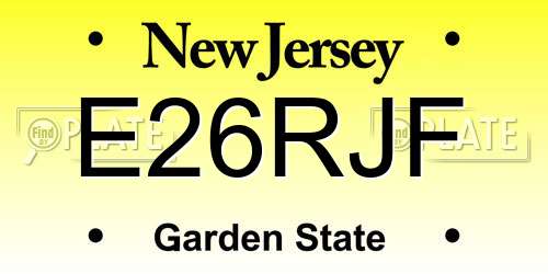 E26RJF New Jersey License Plate