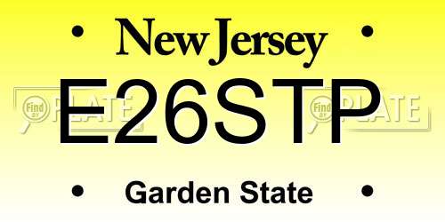 E26STP New Jersey License Plate