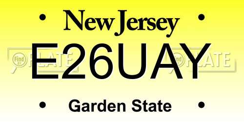 E26UAY New Jersey License Plate