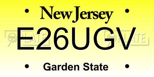 E26UGV New Jersey License Plate