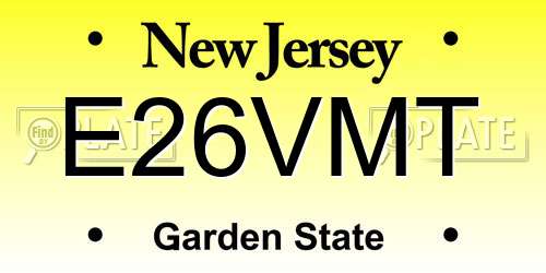 E26VMT New Jersey License Plate