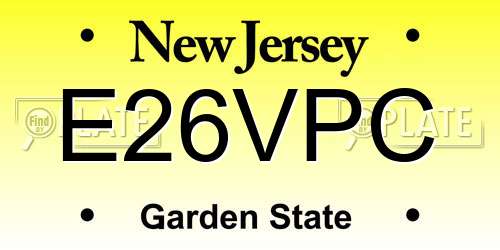 E26VPC New Jersey License Plate