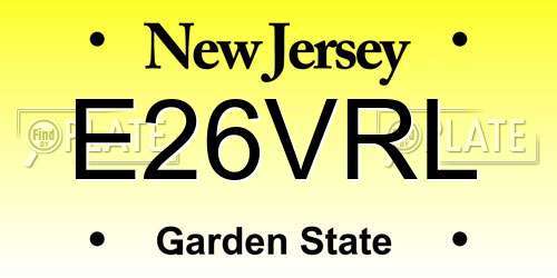 E26VRL New Jersey License Plate