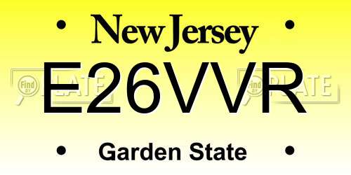 E26VVR New Jersey License Plate