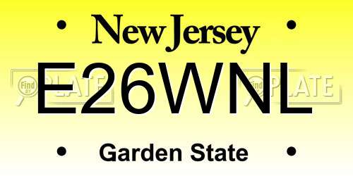 E26WNL New Jersey License Plate