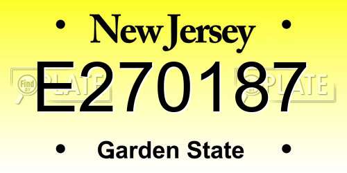 E270187 New Jersey License Plate