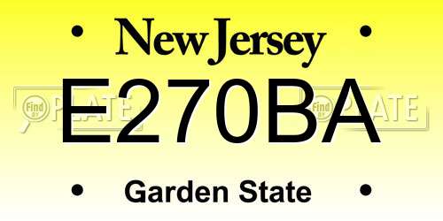 E270BA New Jersey License Plate