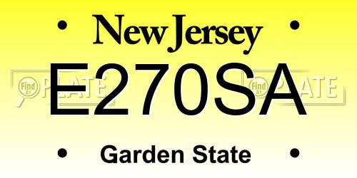 E270SA New Jersey License Plate