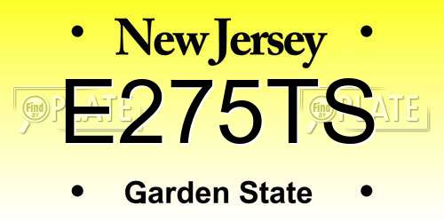 E275TS New Jersey License Plate