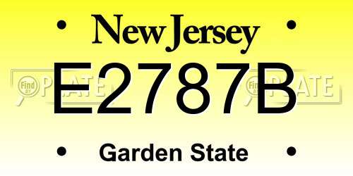 E2787B New Jersey License Plate