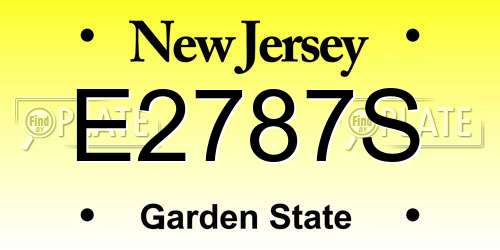 E2787S New Jersey License Plate