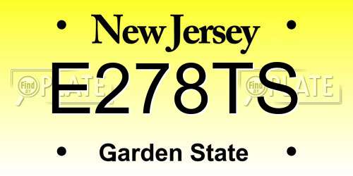 E278TS New Jersey License Plate