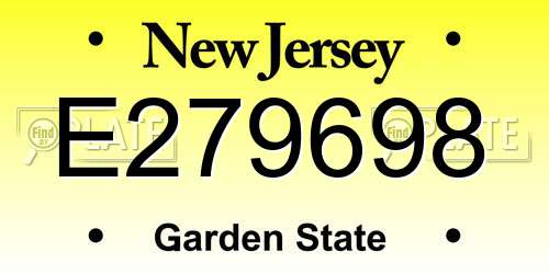 E279698 New Jersey License Plate