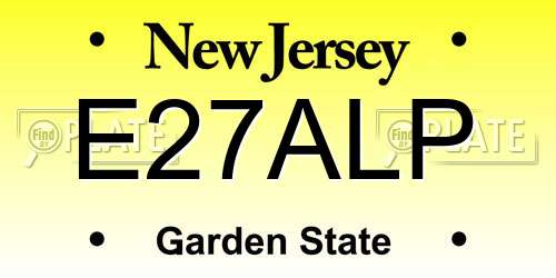 E27ALP New Jersey License Plate