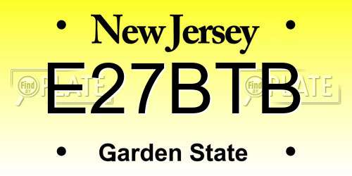 E27BTB New Jersey License Plate