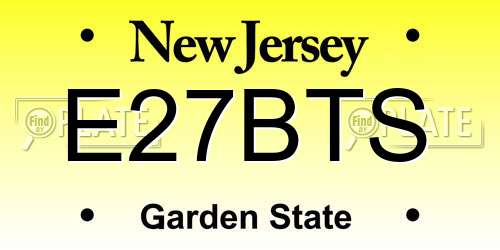 E27BTS New Jersey License Plate