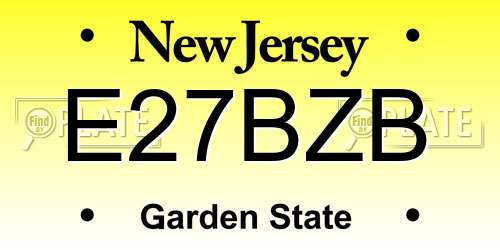 E27BZB New Jersey License Plate