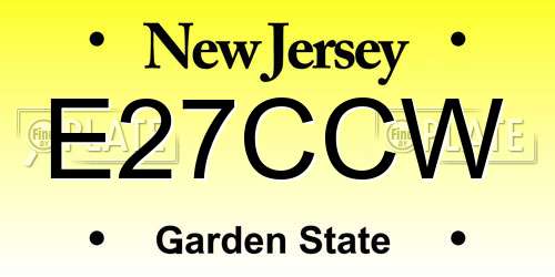 E27CCW New Jersey License Plate