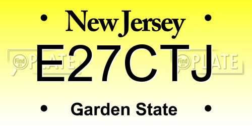 E27CTJ New Jersey License Plate